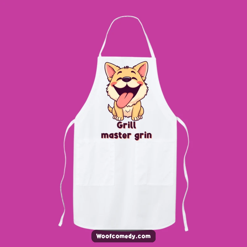 Funny Dog Grinning Apron: Chef's Smock for Happy Kitchen Moments