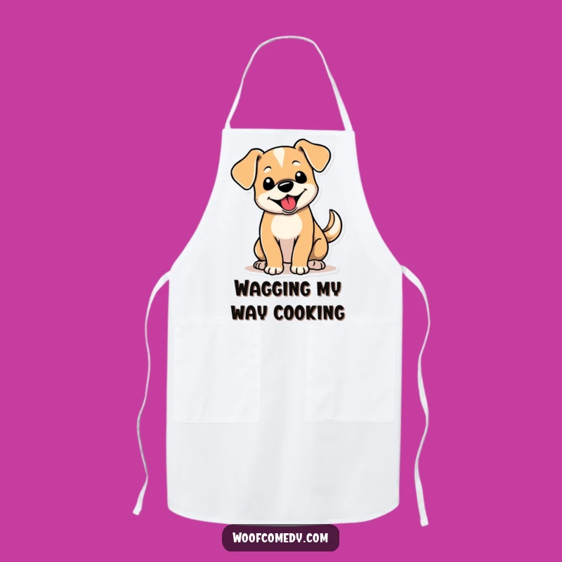 Funny Floppy Ear Dog Apron: Cute Wagging Tail Pup Kitchen Wear for Happy Cooks