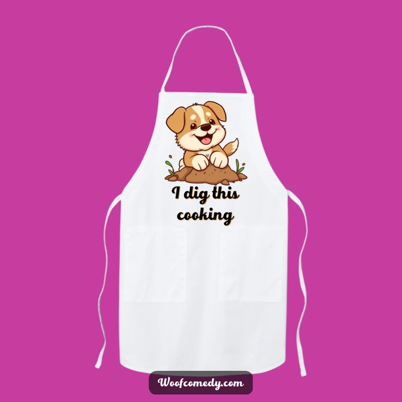 Funny Kawaii Dog Apron: Joyful Digging Paws for Culinary Comedy