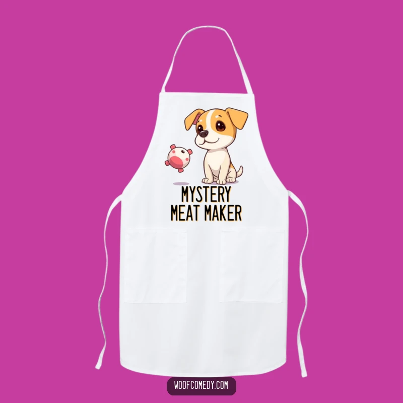 Funny Curious Dog Apron: Cook with Concentration Using This Hilarious Squeaky Toy Design!
