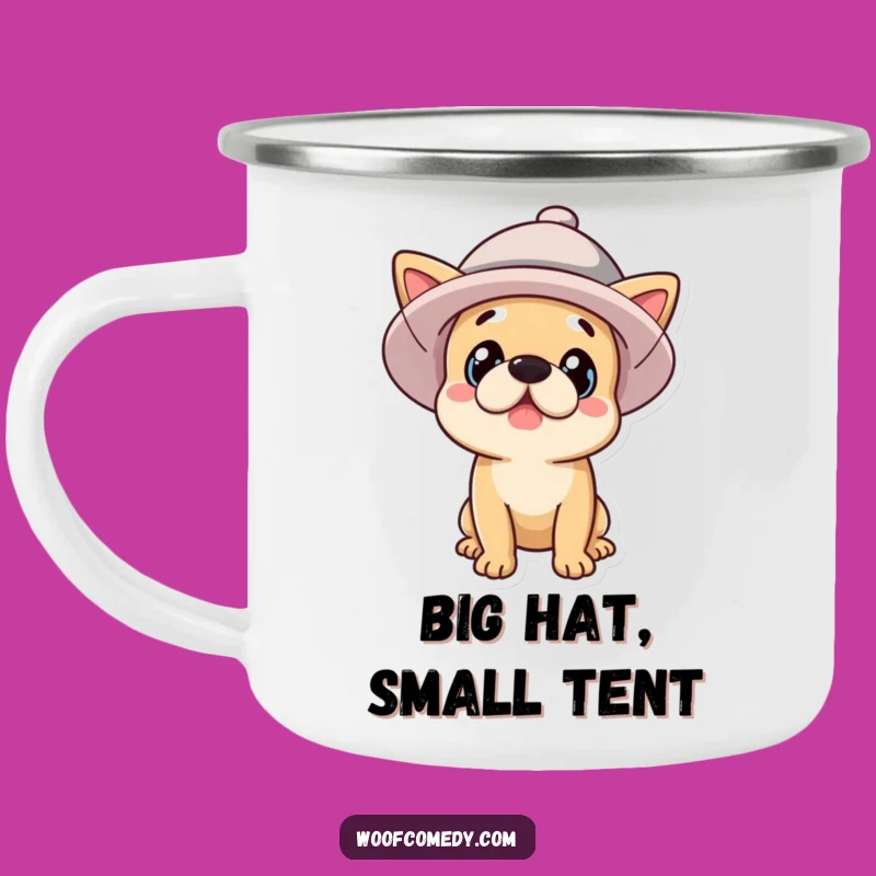 Funny Dog Hat Camping Mug - Rugged & Hilarious Outdoor Companion