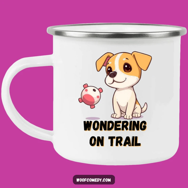 Funny Curious Dog Camping Mug: Your Hilarious Companion for Pondering Adventures!
