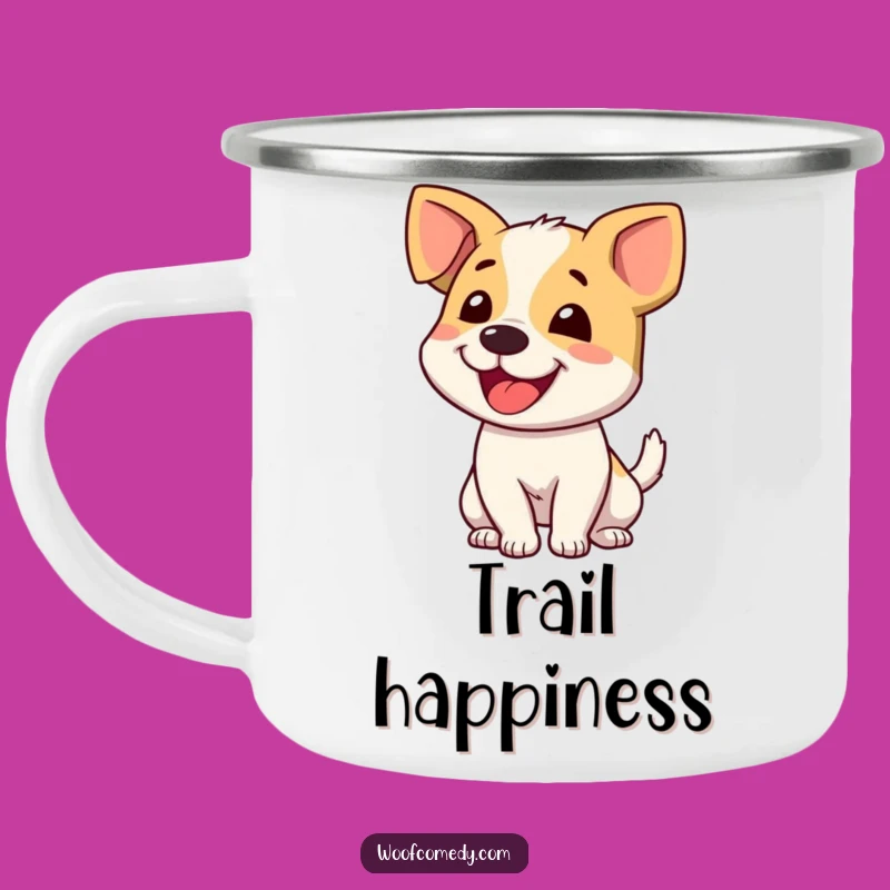 Funny Dog Wagging Tail Camping Mug: Durable Joy for Outdoor Adventures