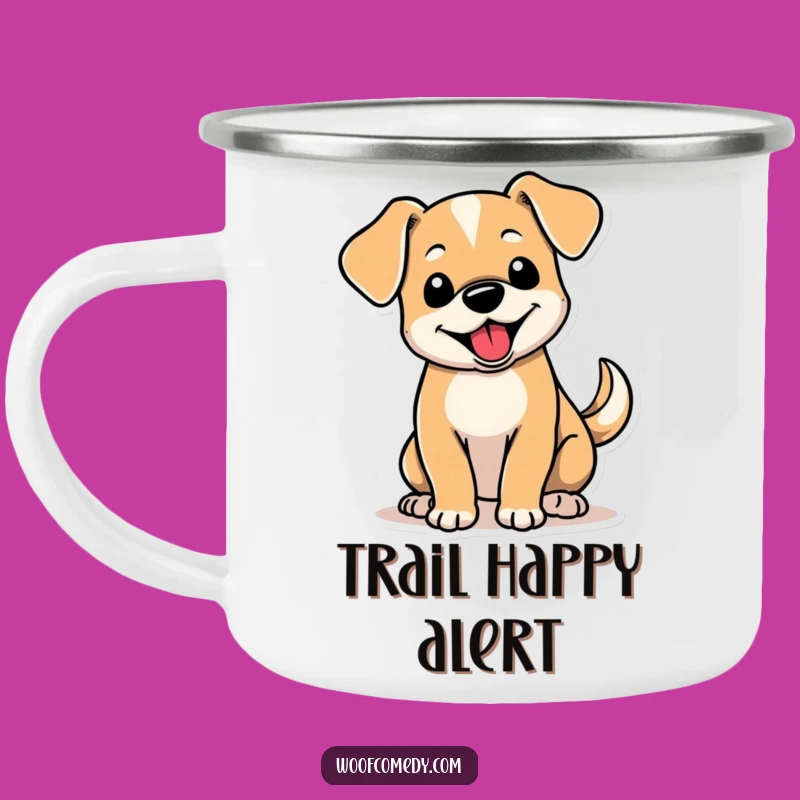 Funny Floppy Ear Dog Camping Mug: Cute Wagging Tail Pup Drinkware for Adventures