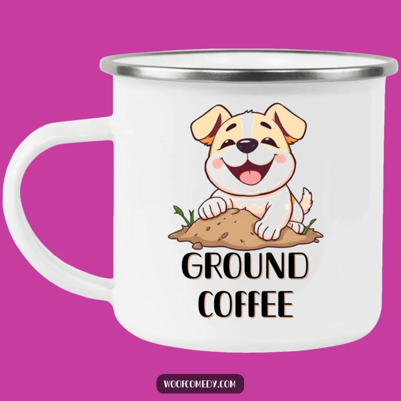 Funny Dog Digging Camping Mug - Hilarious Outdoor Mug for Happy Diggers!