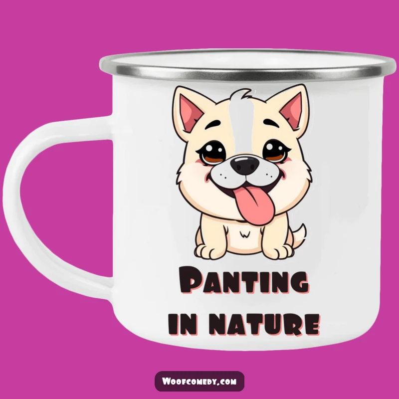 Adventure Kawaii Dog Panting Camping Mug - Goofy Tongue Gift