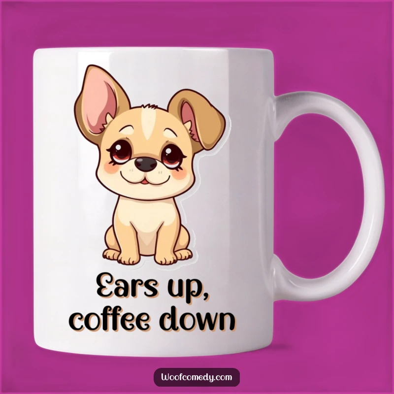 Funny Floppy Ear Dog Mug - Curious Head Tilt Pup Coffee Gift