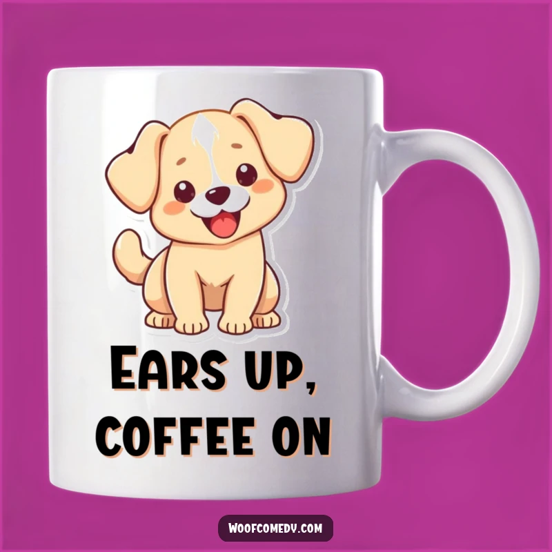 Funny Kawaii Dog Mug - Floppy Ears Wagging Tail Happy Gift