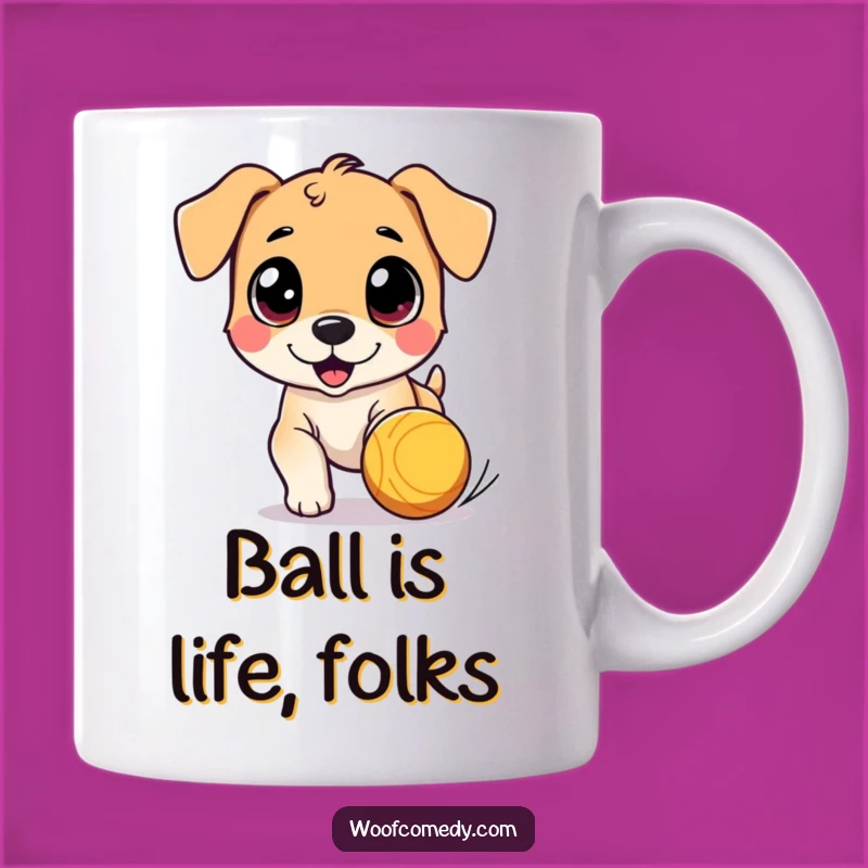 Funny Dog Chasing Ball Mug - Perfect Gift for Playful Pups!