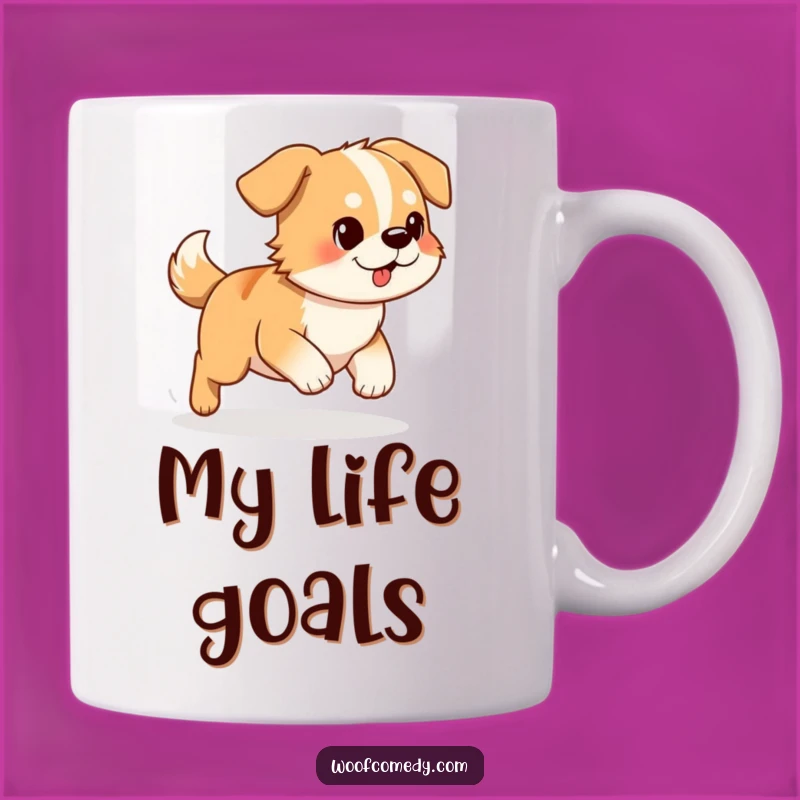 Funny Dog Chasing Tail Mug: Hilarious Determined Canine Cup, Perfect Gift!