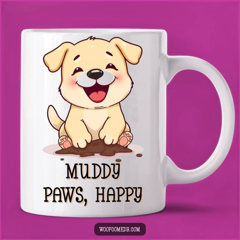 Funny Dog Digging Mud Mug: Hilarious Pooch Treasure Hunter Gift
