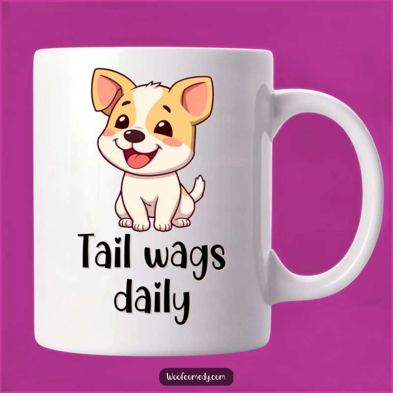 Funny Dog Wagging Tail Mug: Joyful Pooch Gift for Happy Dog Lovers