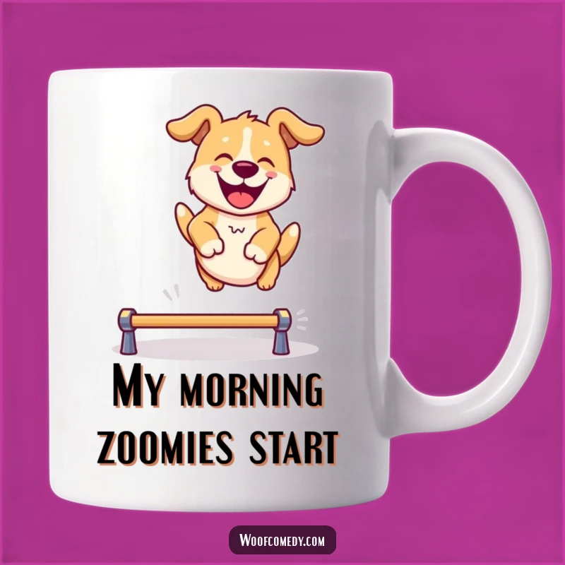 Funny Joyful Dog Leaping Mug: The Perfect Enthusiastic Pet Owner Gift