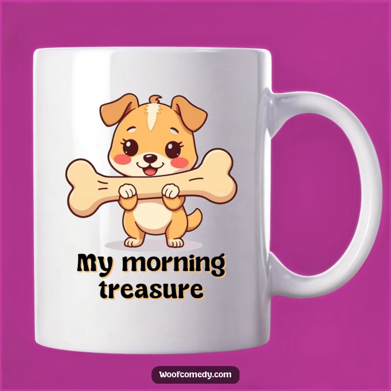 Funny Kawaii Dog Bone Mug - Proud Happy Dog Gift for Canine Lovers