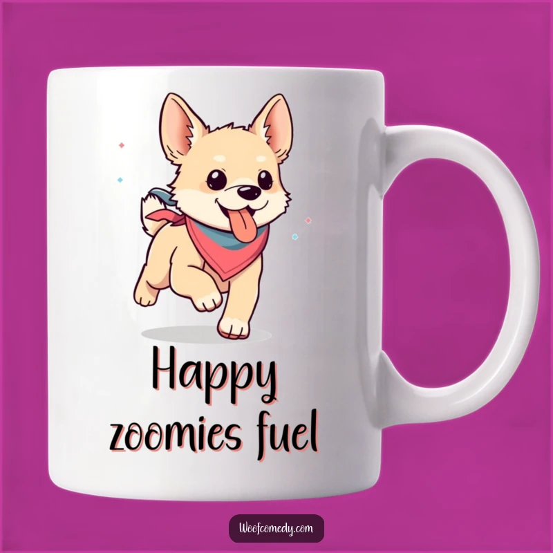 Funny Kawaii Dog Bandana Mug: Happy Runner Humor and a Perfect Gift for Dog Lovers