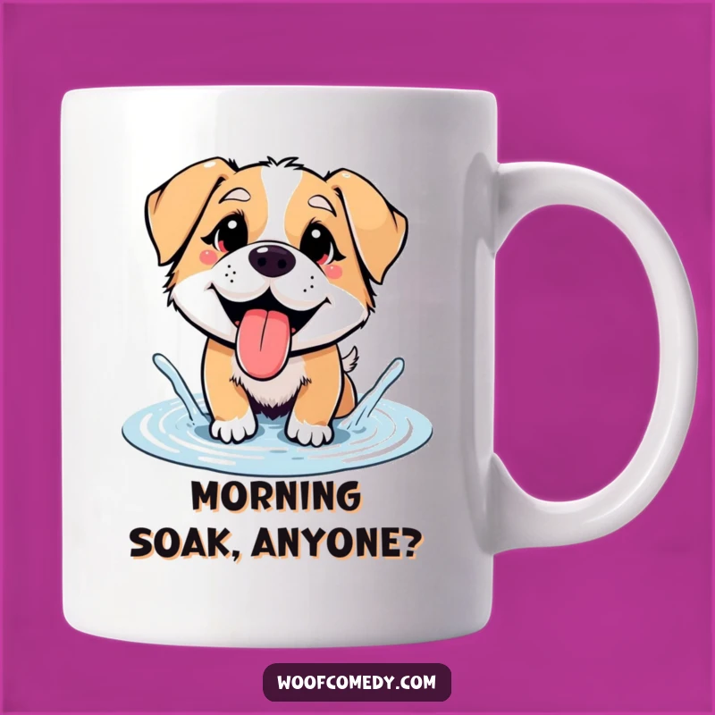 Funny Splashing Dog Mug - Happy Panting Pooch Perfect Gift