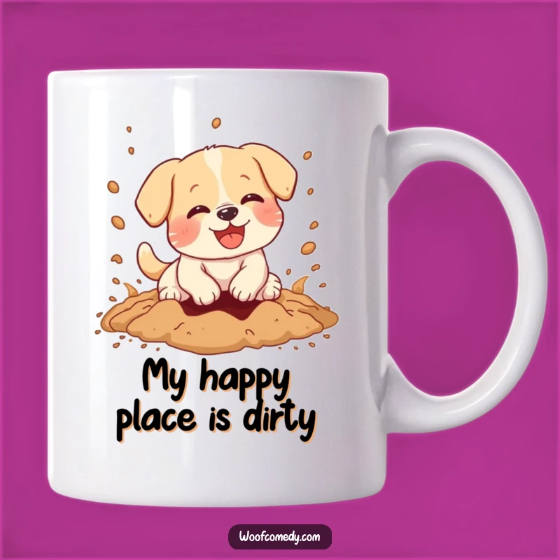 Funny Kawaii Dog Digging Mug - Hilarious Pet Lover Gift!