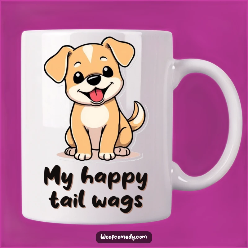 Funny Floppy Ear Dog Mug: Adorable Wagging Tail Pup Gift for Joyful Mornings