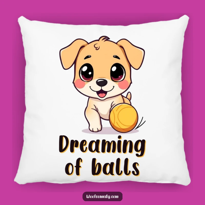 Funny Dog Ball Chase Pillow - Comfy & Full of Playful Charm