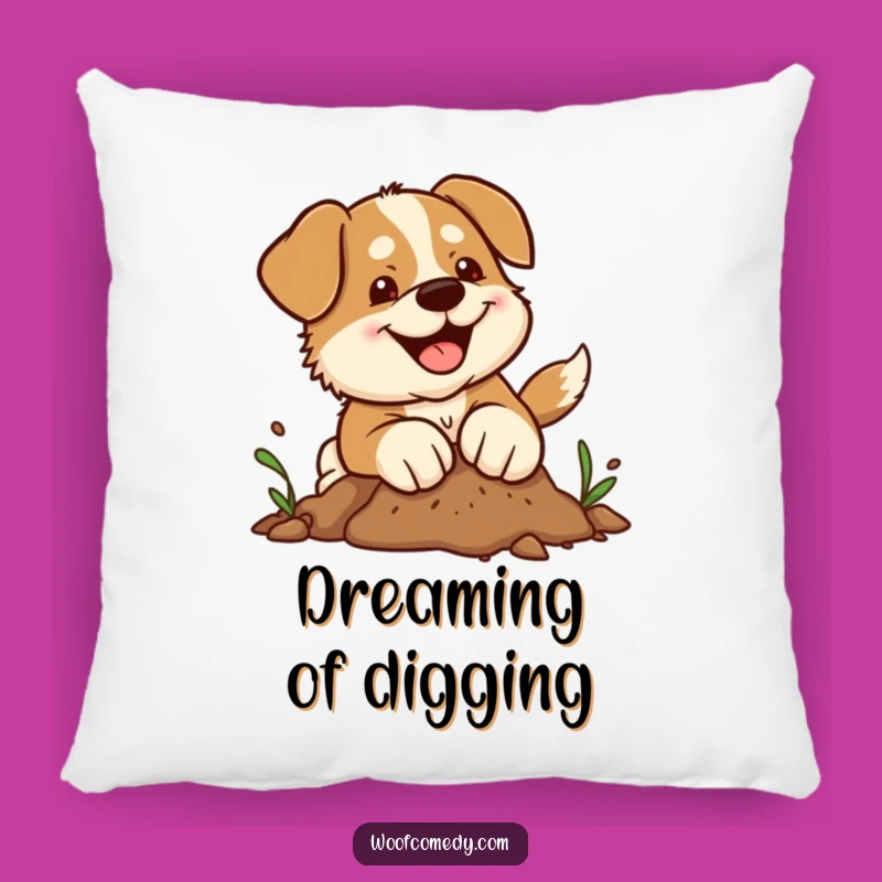 Funny Kawaii Dog Pillow: Cuddle Up with Joyful Digging Paws Design