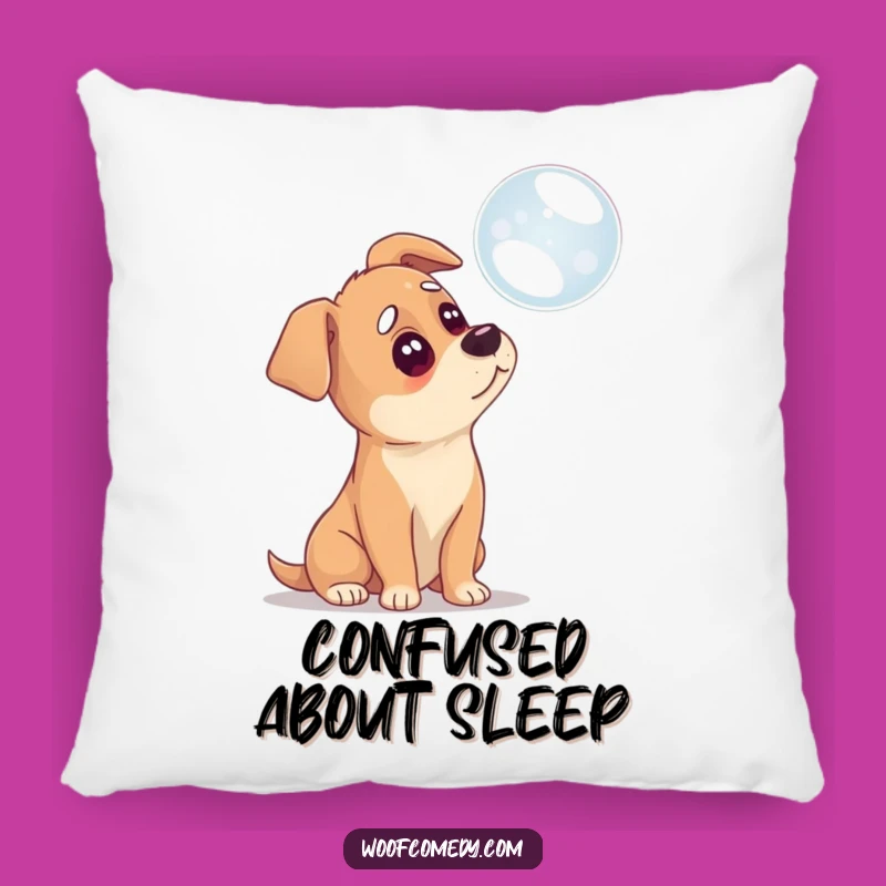 Funny Confused Dog Pillow: Cozy Pondering Comfort