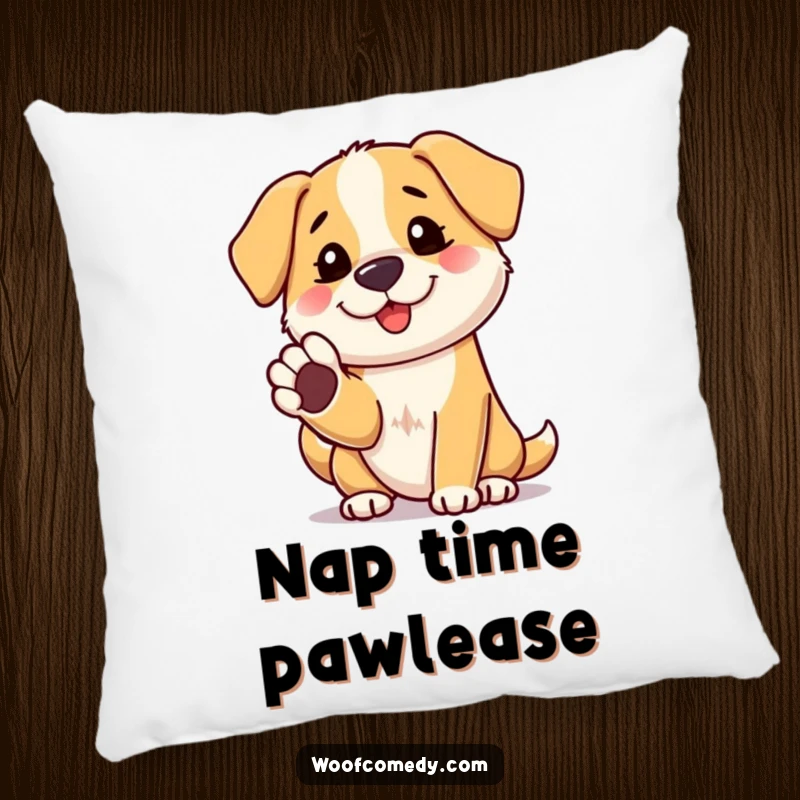 Funny dog paw shake pillow, a friendly dog offering its paw, cozy and humorous gift.