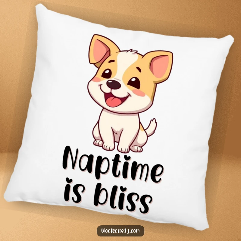 Funny dog wagging tail pillow showcasing a happy dog's enthusiastic tail wag, offering soft comfort and a cheerful, humorous presence.