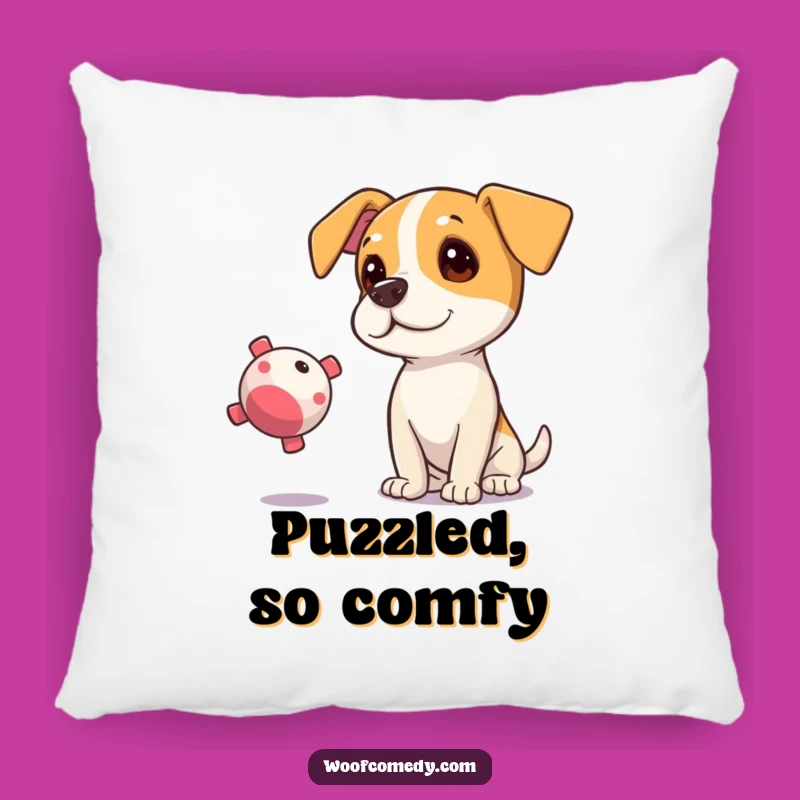 Funny Curious Dog Pillow: Cuddle Up with This Hilarious Pondering Pup!