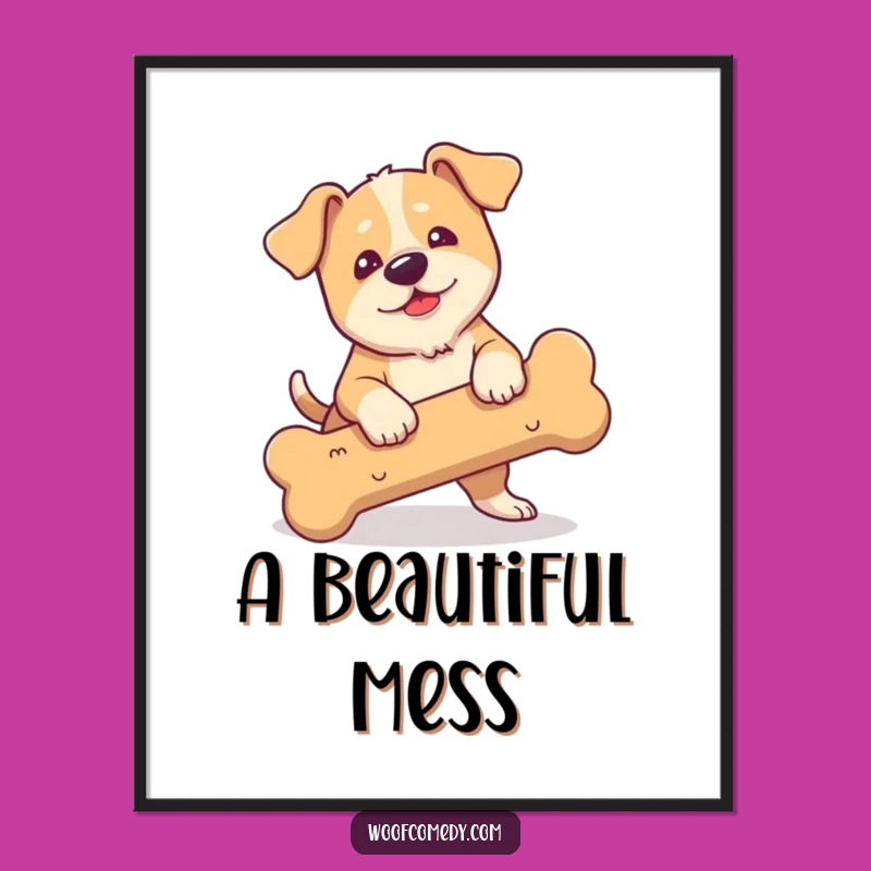 Funny Clumsy Dog Digital Art Print: Instantly Download Hilarious Mishaps for Your Walls!