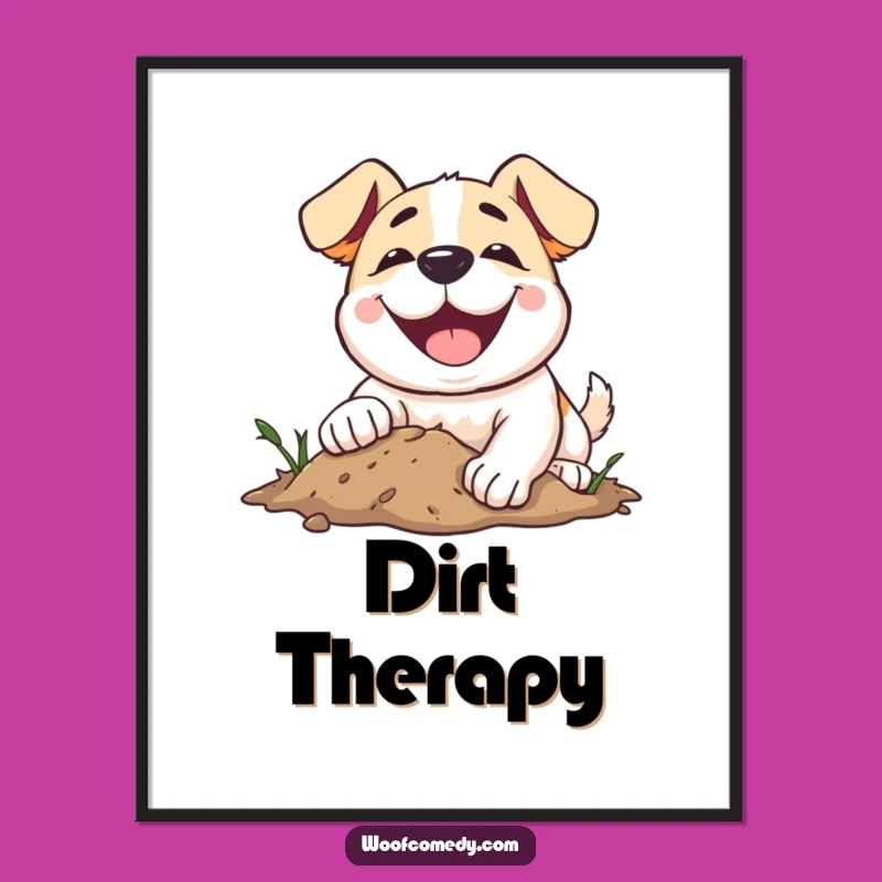 Funny Dog Digging Digital Art - Hilarious Instant Download for Dog Lovers!