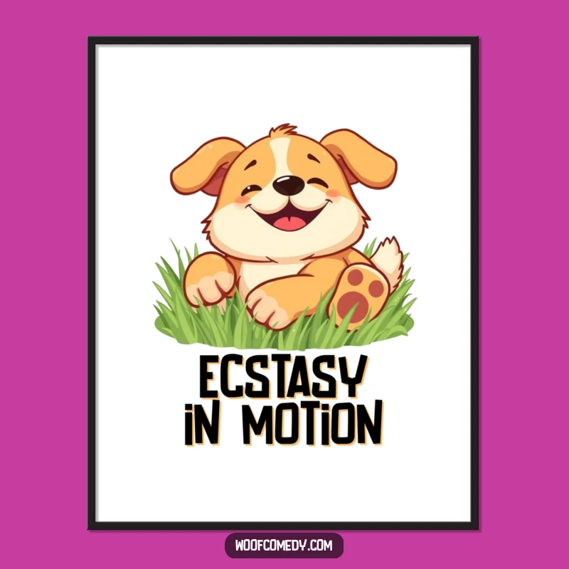 Funny Happy Dog Digital Art Print: Instantly Download Hilarious Joy for Your Walls!