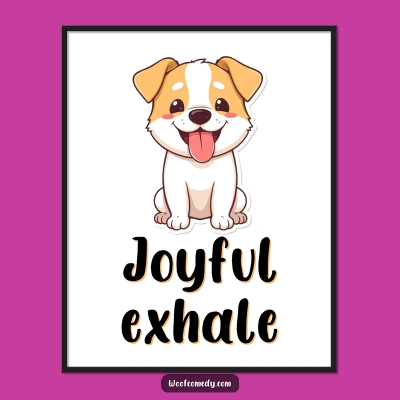 Funny Dog Panting Digital Art Print: Instant Joy, Happy Decor, Perfect Gift