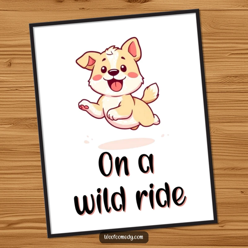 Funny Kawaii Dog Digital Art: A kawaii dog in a funny, energetic loop, chasing its tail, perfect for digital use.