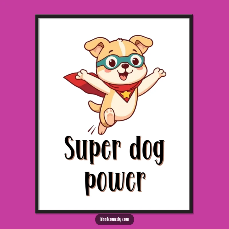 Printable Kawaii Dog Hero Art: Instant Cuteness for Your Walls