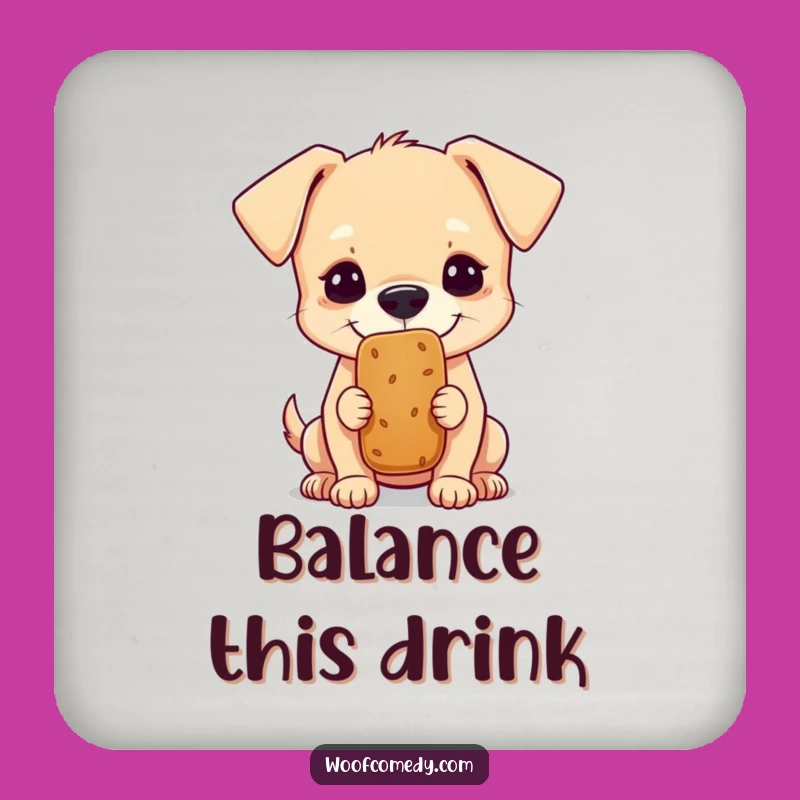 Funny Little Dog Balancing Treat Coaster - Hilarious Protection for Your Surfaces