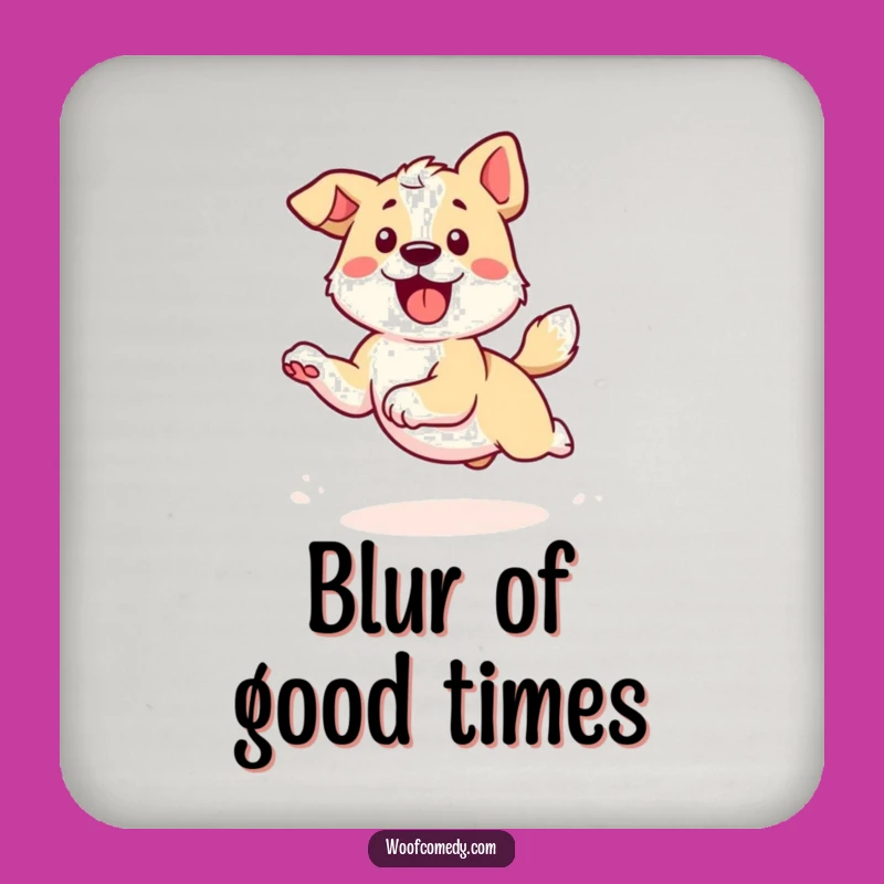 Funny Kawaii Dog Coaster - Tail Chasing Energy, Protect Surfaces