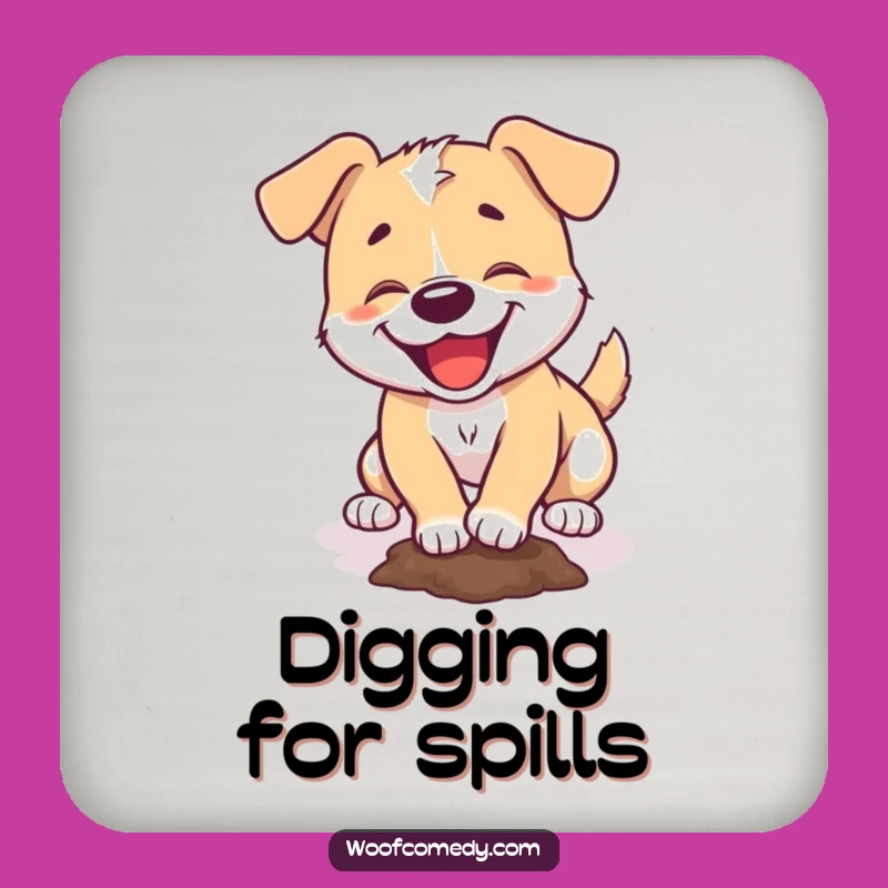 Funny Dog Digging Coaster: Protect Surfaces with Playfulness