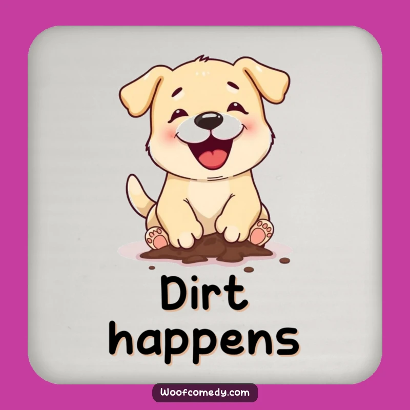Funny Dog Digging Drink Coaster: Protect Surfaces from Muddy Paws