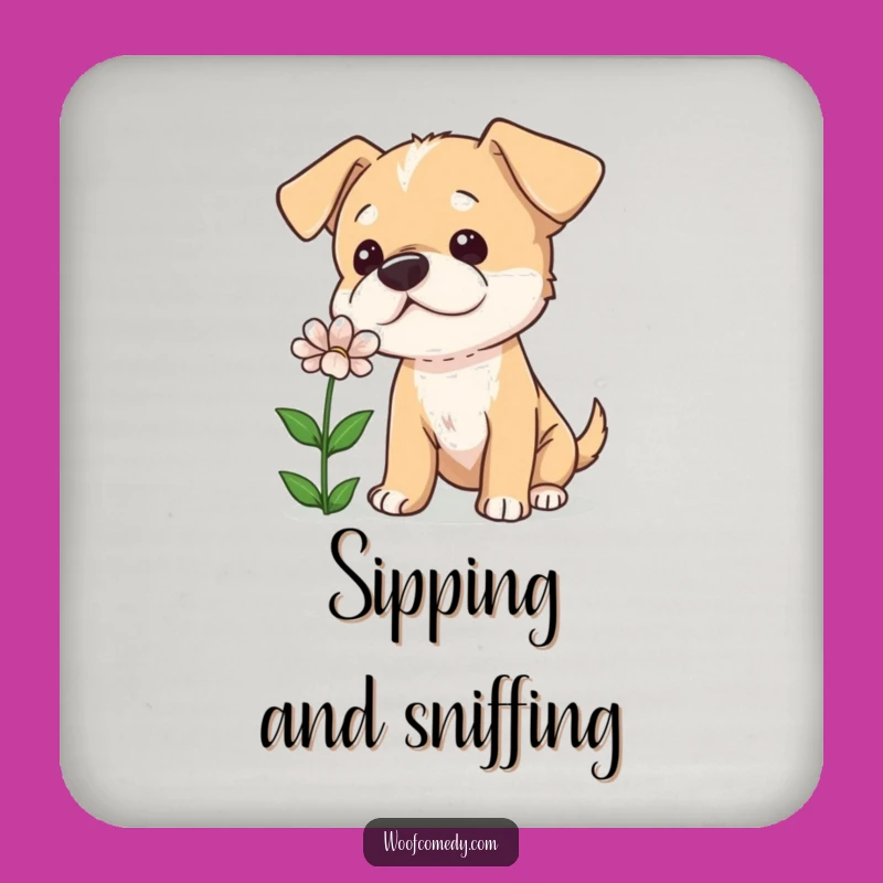 Funny Curious Dog Tilted Head Coaster - Cute Dog Table Protection Gift