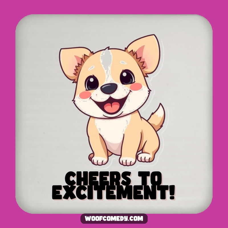 Funny Excited Dog Coaster: Add a Touch of Joy