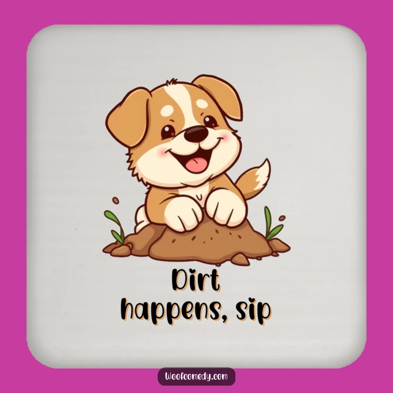 Funny Kawaii Dog Coaster: Protect Surfaces with Joyful Digging Paws