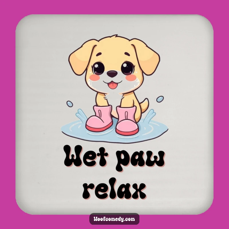 Funny Kawaii Dog Puddle Splash Coaster - Cute Cartoon Drink Protector