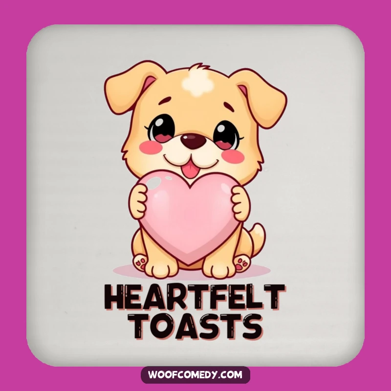 Funny Loyal Dog Coaster - Protect Surfaces with Heartfelt Charm