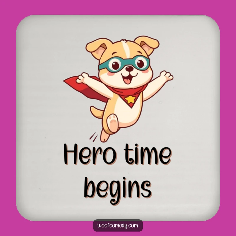 Kawaii Hero Dog Coasters: Protect Surfaces with Cute Power