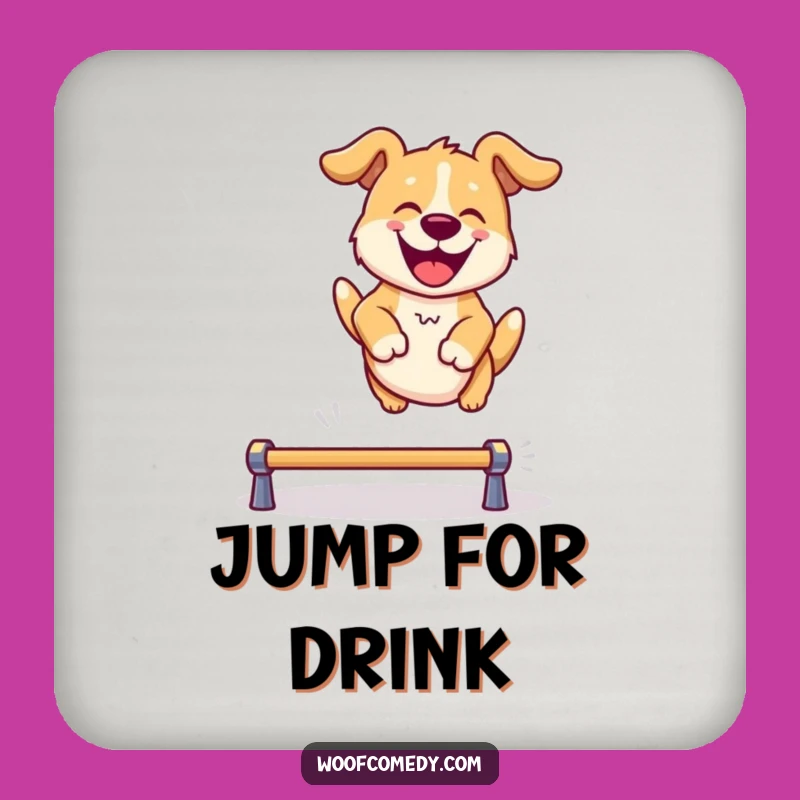 Funny Dog Leaping Coasters: Protect Surfaces with Playful Art