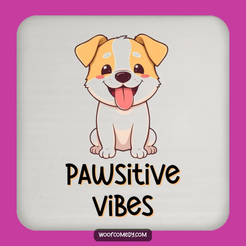 Funny Dog Panting Coaster Set: Happy Art, Hilarious Home Decor, Gift