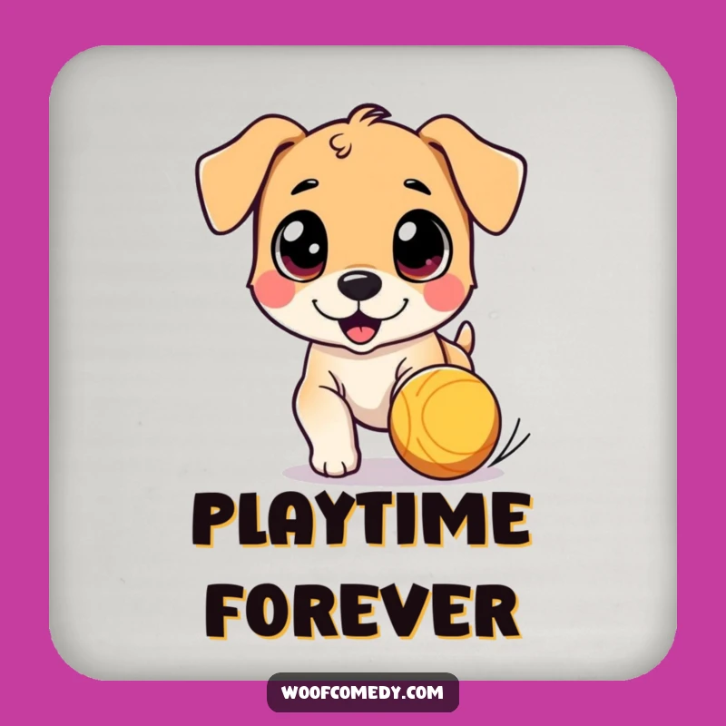 Funny Dog Ball Chase Coaster - Protect Surfaces with Playful Style