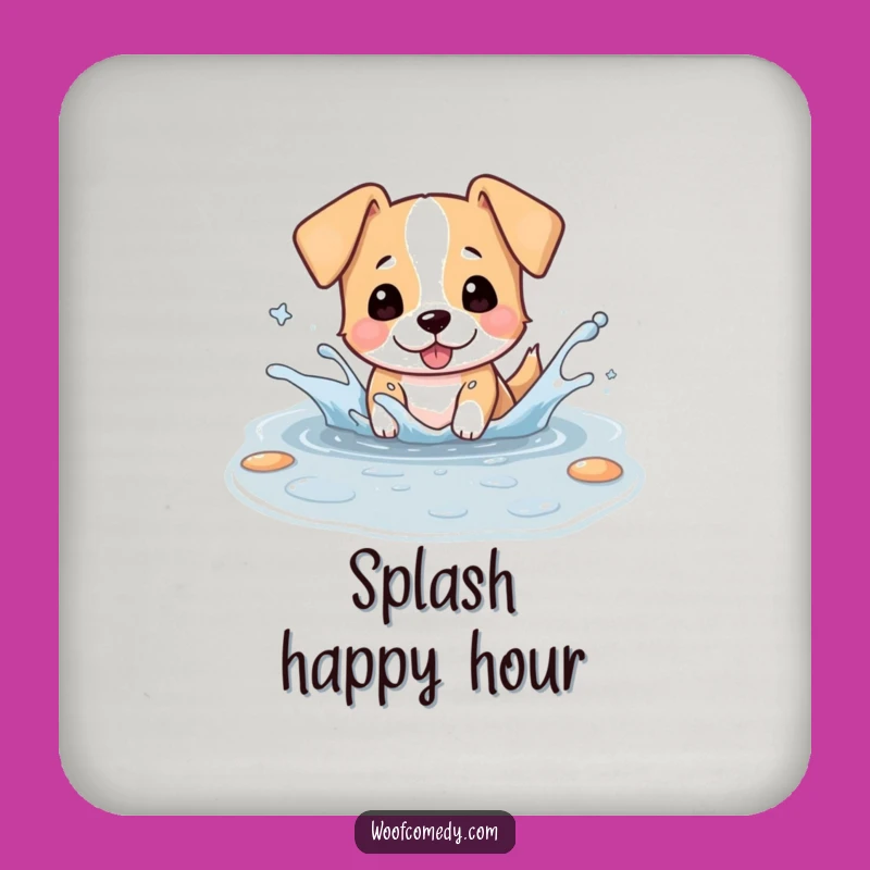 Funny Kawaii Dog Puddle Coaster - Protect Surfaces Playfully!