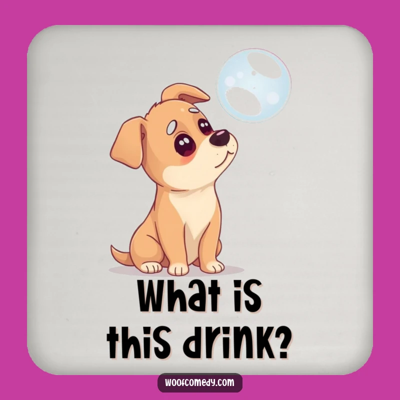 Funny Confused Dog Coaster: Puzzling Protection