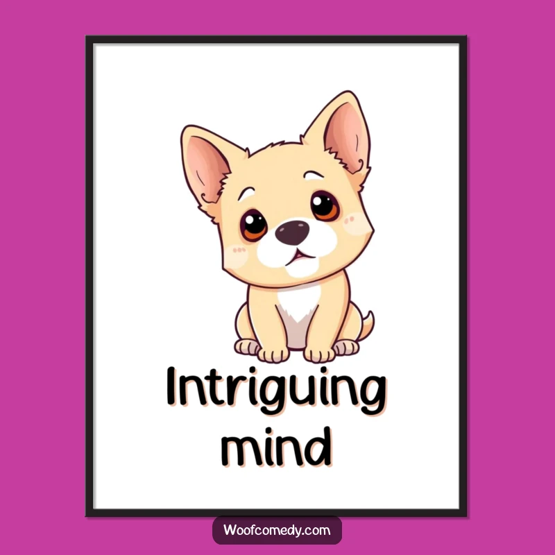 Funny Dog Head Tilt Poster: Hilarious Wall Art for Curious Homes